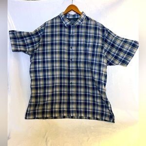 Mens XXL Croft & Barrow Quick Dry Blue Plaid Button Down Shirt